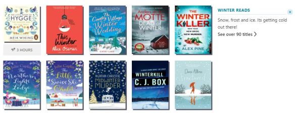 Image of book covers from the Winter Reads ebook and audiobook collection on Libby